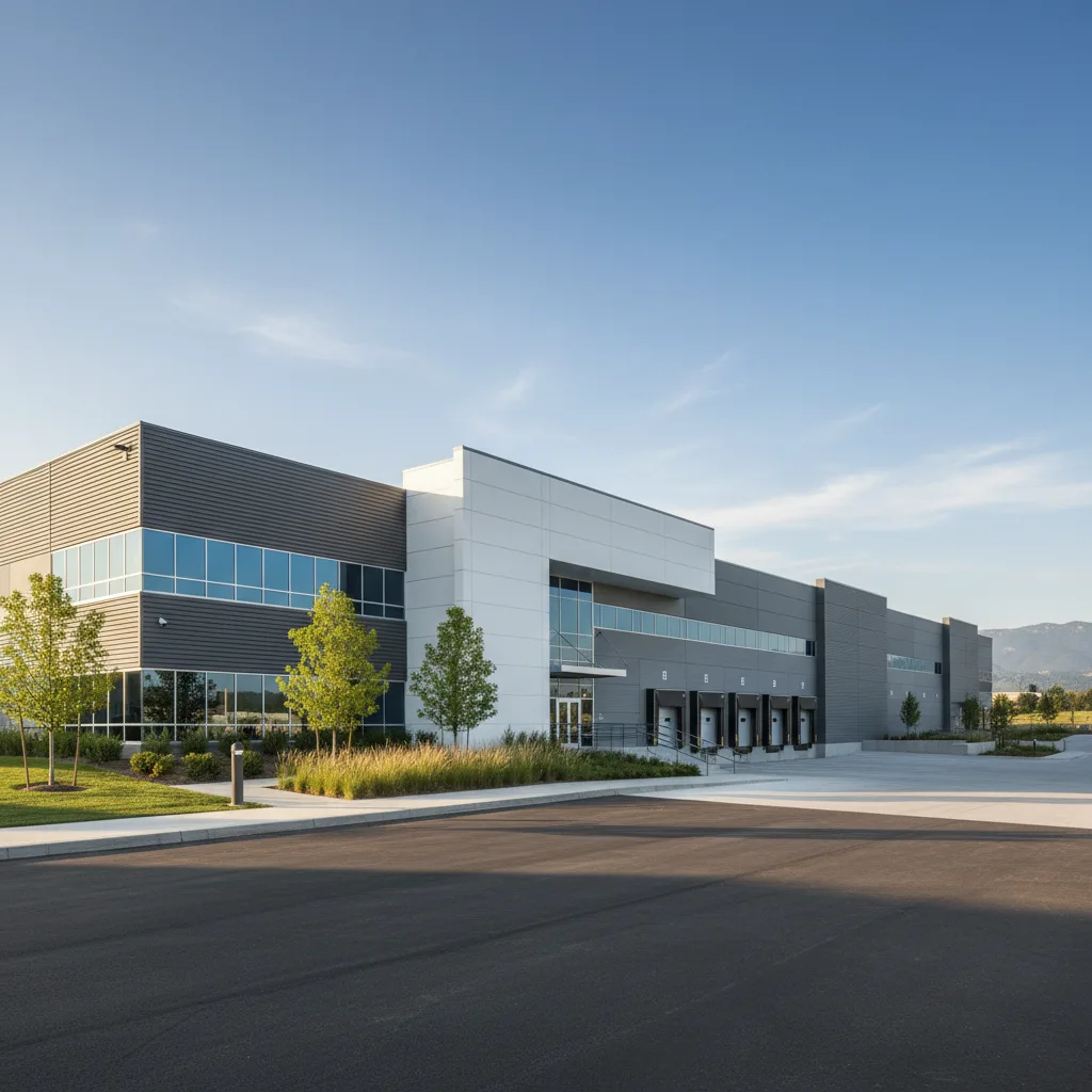 Modern warehouse exterior